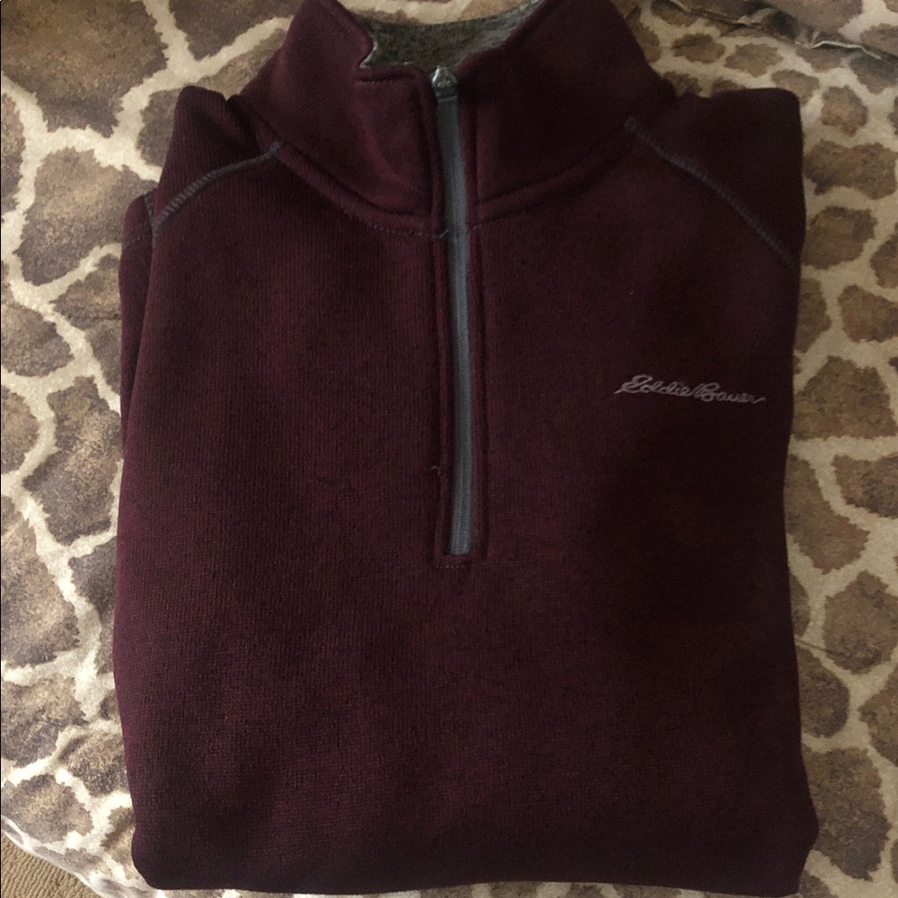 Eddie Bauer Men's Half-Zip Sweater in Burgundy